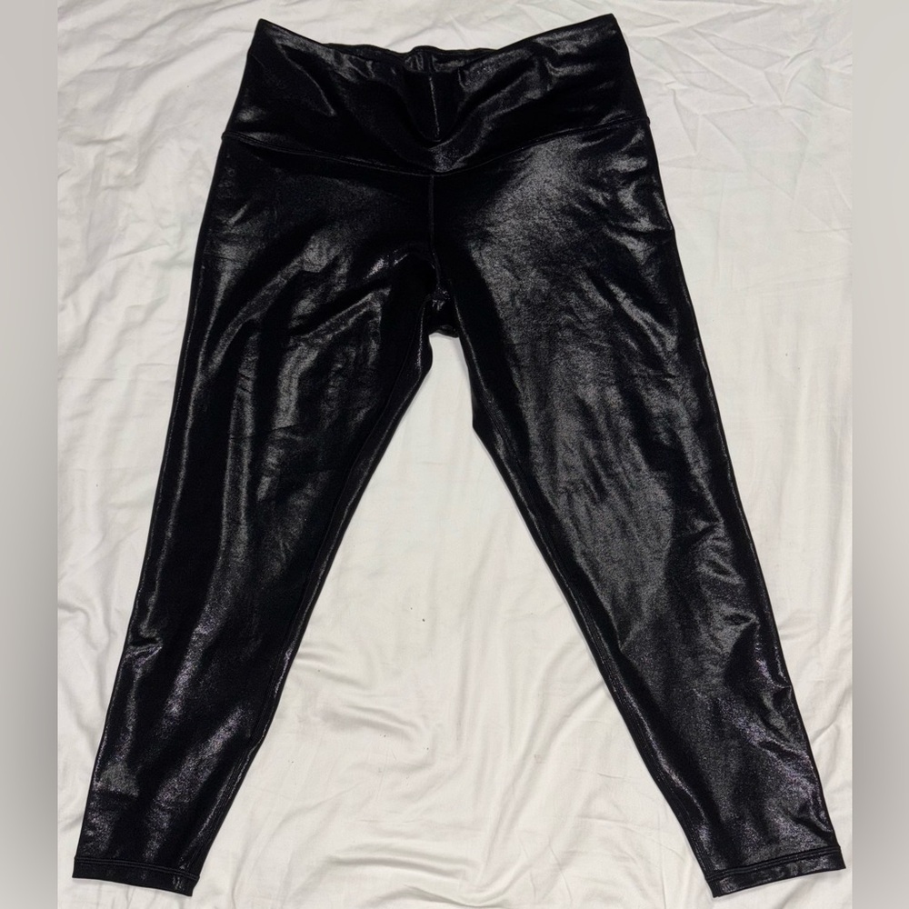 Athleta Elation Ultra High Rise Shine Legging 1X Black Shine - Picture 3 of 6